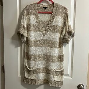 Lafayette 148 Women's Beige and Cream Striped Sweater